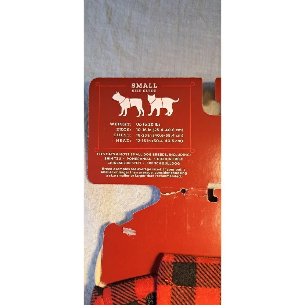 Wondershop Small Pet Buffalo Check Puffer Coat Dog Coat Cat Coat